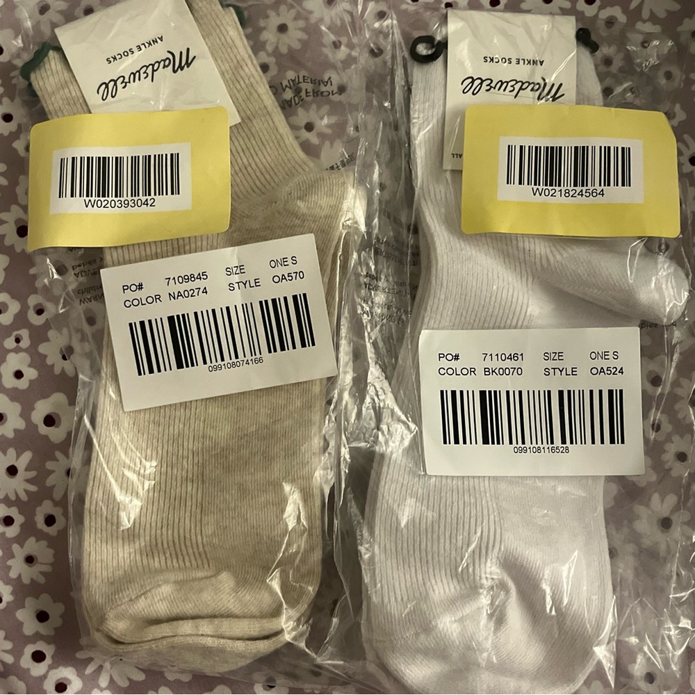NWT Madewell Ruffle Trim Ankle Socks - 2 pairs - Picture 5 of 7